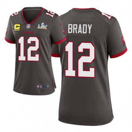 Maillot Femme Tampa Bay Buccaneers Tom Brady 12 Nike Alternate 2021 Super Bowl LV Captain Patch